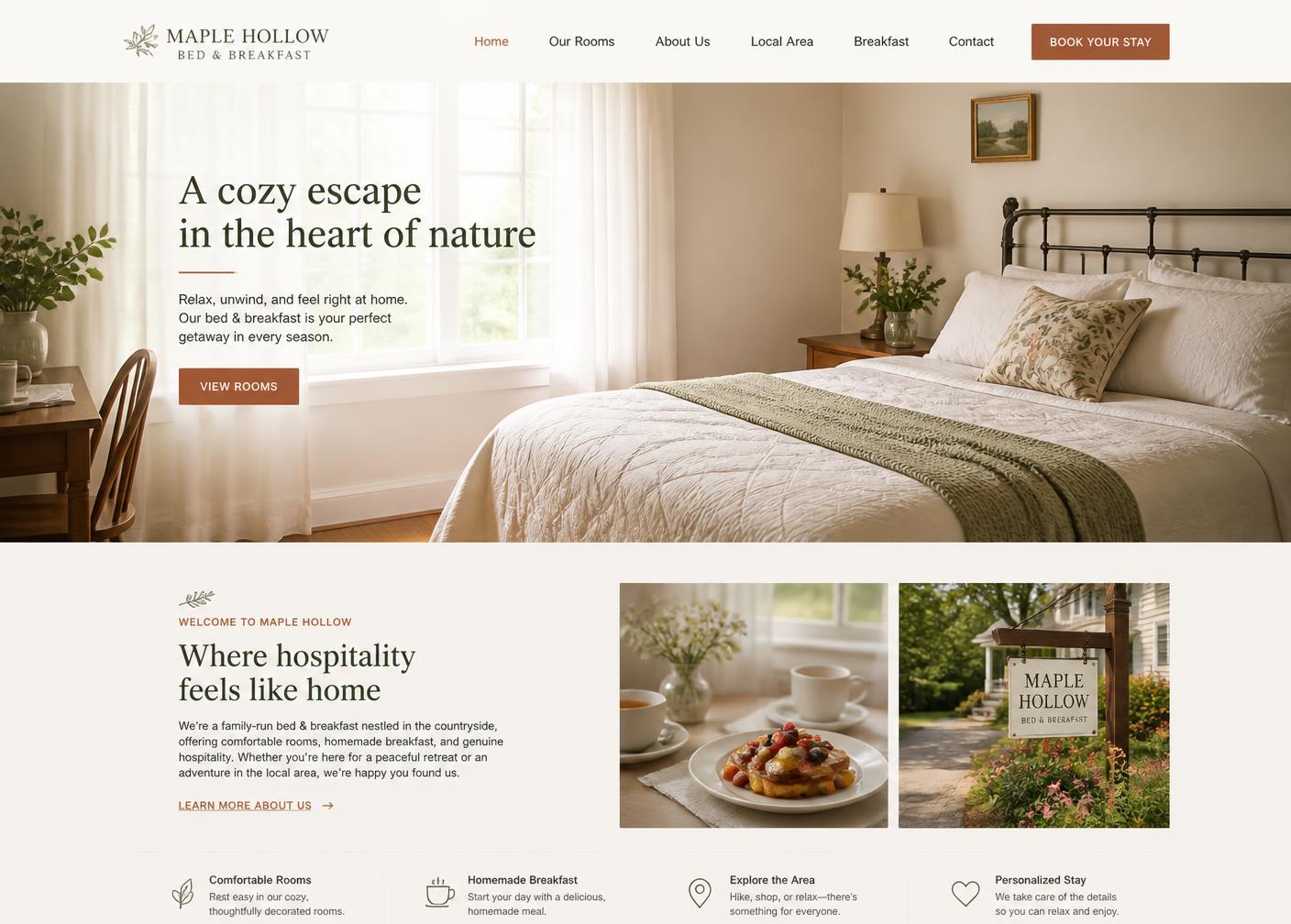 Anteprima del sito web realizzato per B&B a conduzione familiare